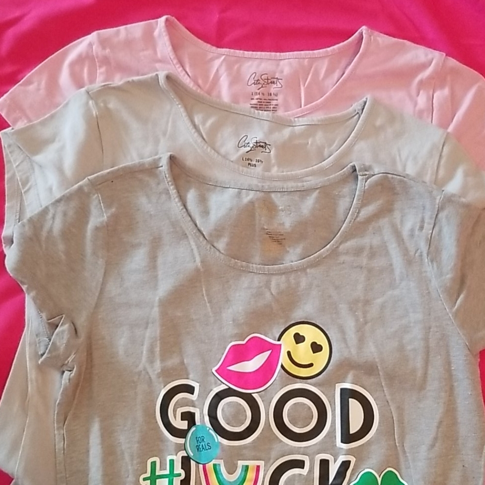Lot plus size City Streets girls shirts